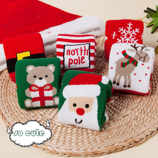 Calcetines Navideños a Rayas para Niños