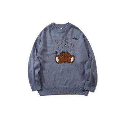 Suéter de Cuello Redondo con Diseño Cartoon Urbano para Hombre - Image 21