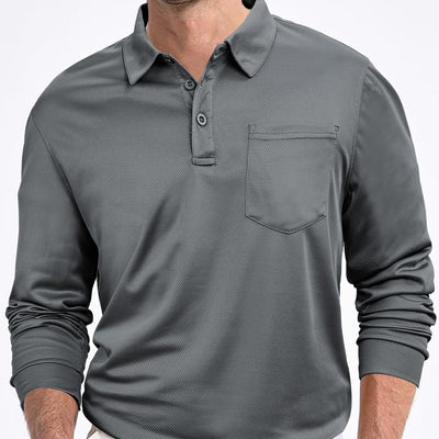 Camisa Suelta de Manga Larga en Color Sólido para Hombre - Image 7