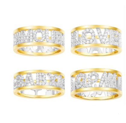 Anillo de Pareja en Plata de Ley con Cristal y Diamante - Image 2