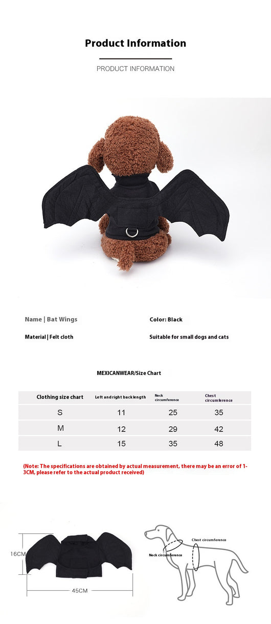 Alas de Murciélago Halloween para Perros - Disfraz Negro Elegante - Image 14