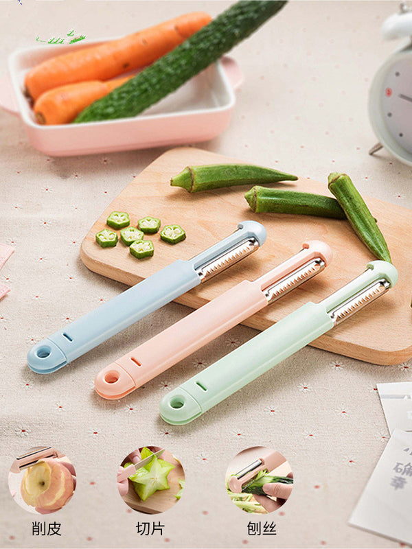 Pelador Multiusos de Acero Inoxidable con Cuchillo para Frutas y Verduras