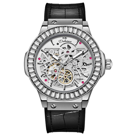 Reloj Mecánico Automático para Hombre con Movimiento Hueco y Diamantes - Image 5