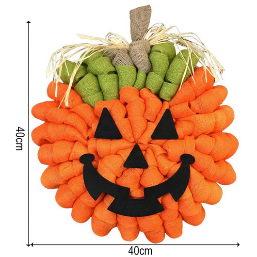 Corona de Puerta Otoñal con Calabaza Artificial para Halloween - Image 8