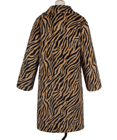 Abrigo Largo de Cuero Sintético con Patrón Cebra - Elegancia Urbana para Otoño e Invierno - Image 28