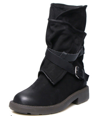 Zapato con Punta Redonda y Tacón Cuadrado con Hebilla - Image 4