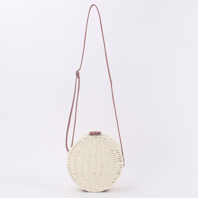 Bolsa de Playa Redonda Tejida a Mano - Bolso Cruzado de Ratán para Mujer - Image 8