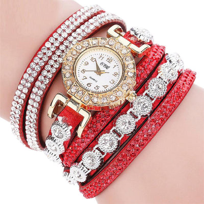 Reloj de Cuarzo para Mujer con Pulsera de Cuero y Diamantes de Imitación - Image 8