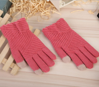Guantes de Invierno para Mujer Tejidos de Lana - Manoplas Inteligentes Rayas Elegantes - Image 6