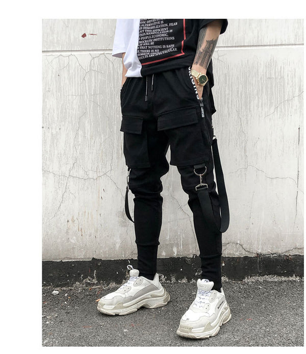Pantalones Casuales Harlan Wei con Detalles de Cinta