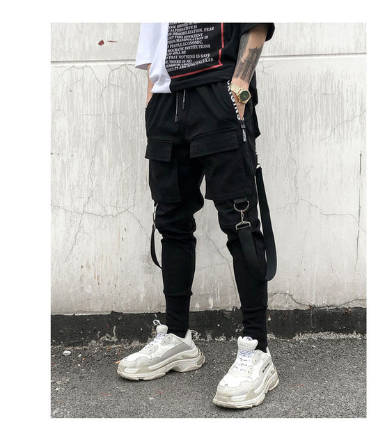 Pantalones Casuales Harlan Wei con Detalles de Cinta