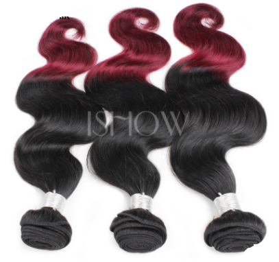 Peluca Brasileña Ondulada Dos Tonos Rojo Vino - Cabello Real de Alta Densidad - Image 3