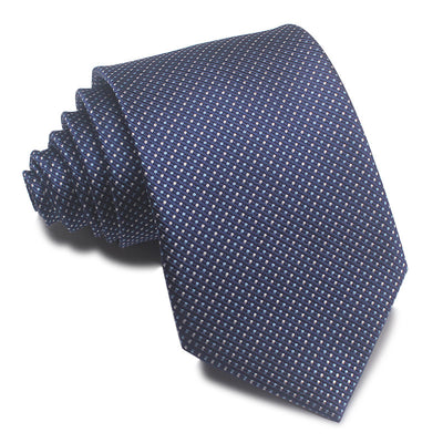 Corbata Jacquard Rayada 8CM para Hombre - Rojo, Negro y Azul - Image 15