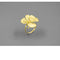 S925 Sterling Plateado Mid-summer Night Dream Peony Ring Dorado Adjustable Opening