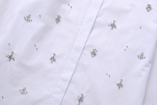 Camisa de Popelina con Detalles de Joyería - Estilo Europeo y Americano - Image 4