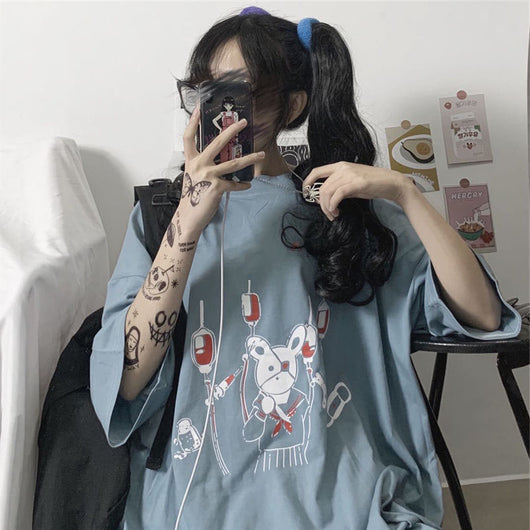 Camiseta Mujer Manga Corta Ajustable y Suelta - Image 4