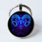 Twelve Constellation 25mm Time Gem Metal Keychain Aries