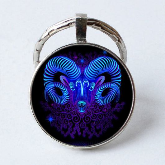 Llavero Gema de Tiempo de los 12 Signos del Zodiaco 25mm en Metal - Image 14