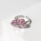Anel Feminino Flor de Pêssego Design Simples Niche Rosado Zircônia