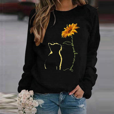 Sudadera Mujer Cuello Redondo Suelta Estampada Manga Larga Casual - Image 39