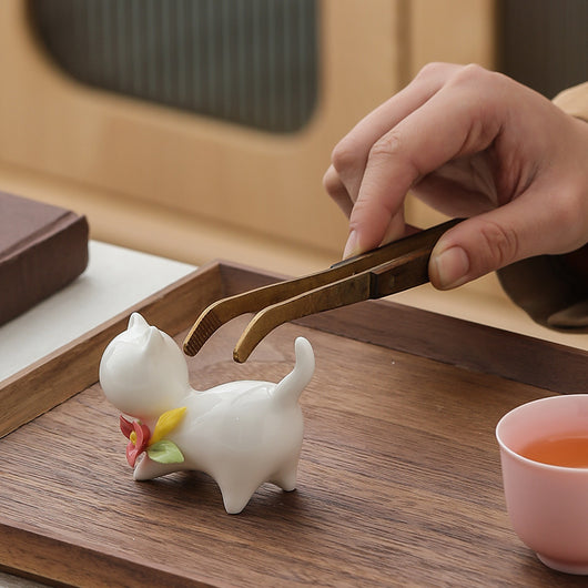 Juego de Ceremonia de Té Felino en Cerámica - Image 4