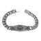 Sterling Plateado Pattern Bracelet Tang Grass Men Thick Type 20cm 925 Plateado