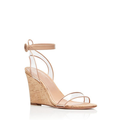 Sandalias Cuña PVC Efecto Madera para Mujer