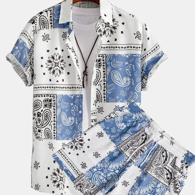 Camisa Cardigan Estampada Manga Corta para Playa Hombre - Image 11