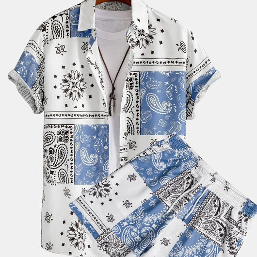 Camisa Cardigan Estampada Manga Corta para Playa Hombre - Image 11