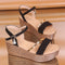 Sandalias Romanas Plataforma con Hebilla Strass Boca de Pez