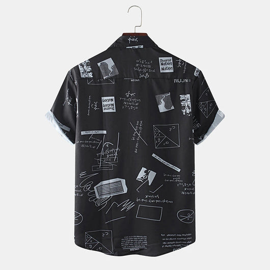 Camiseta Hombre Estampado Abstracto Cartoon con Bolsillo y Eslogan Divertido - Image 8
