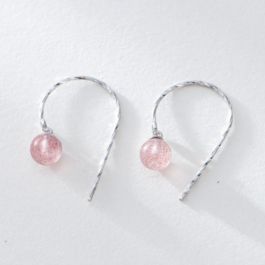 Aretes de Plata S925 Fresa con Cristales - Ganchos para Mujer - Image 5