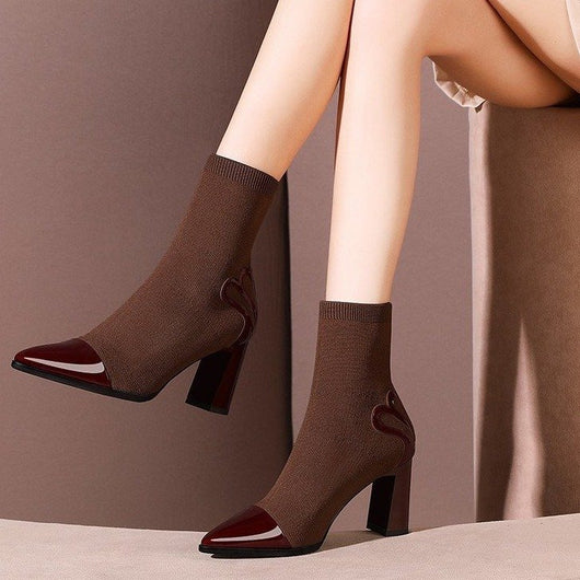 Botas Escolares Elásticas de Tacón Grueso para Niñas - Image 10