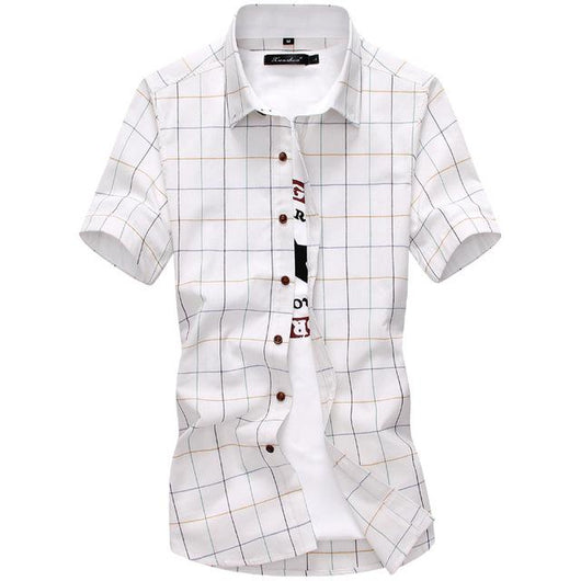 Camisas de Algodón para Hombre con Cuello Clásico y Manga Corta - Image 5