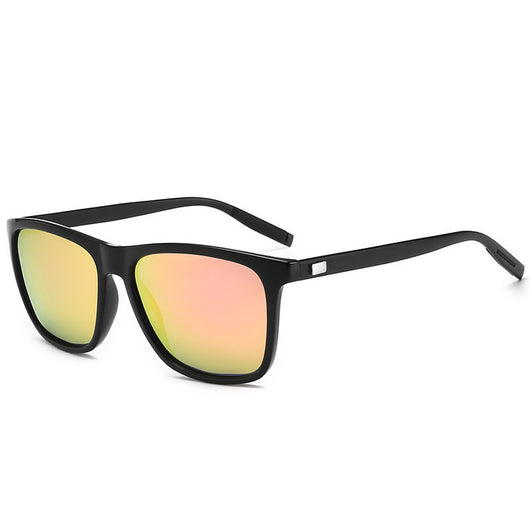 Tortoise shell square frame sunglasses with brown gradient polarized lenses on a white background. - Image 11