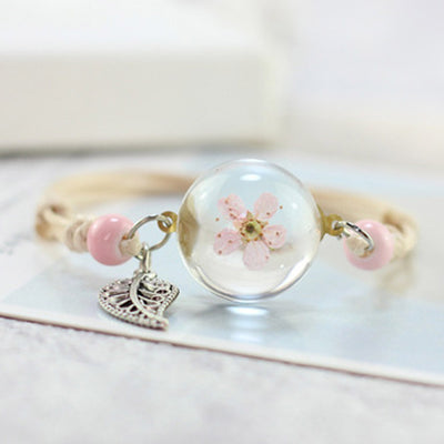 Pulsera Esfera de Cristal con Flores Secas - Diente de León y Estrellas - Image 7