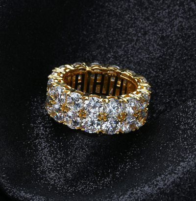 Anillo Hip Hop Doble Fila con Circones Incrustados para Hombre - Image 3