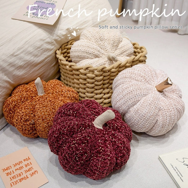Almohada Decorativa Sofá Pequeña con Diseño de Calabaza para Sala
