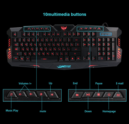 Kit Gamer J10 Teclado y Ratón con Retroiluminación Tricolor RGB - Image 3