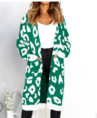 Cardigan de Leopardo para Otoño e Invierno - Suéter Tejido Elegante para Mujer - Image 4