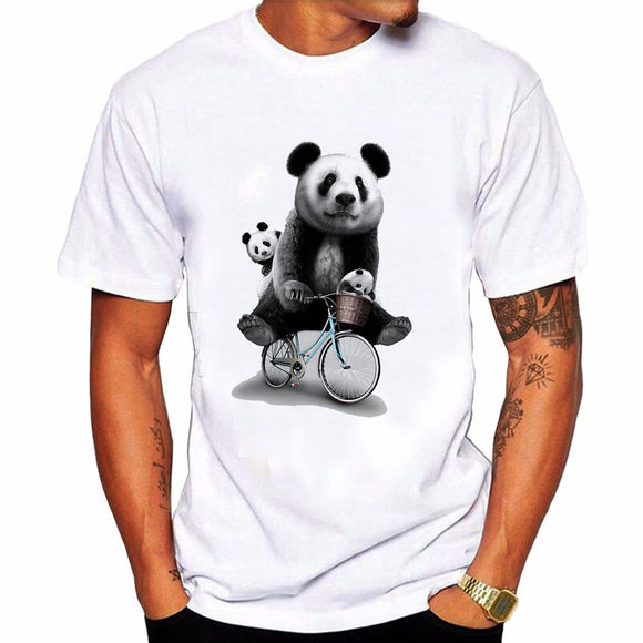 Camiseta Estampada Panda de Manga Corta en Oferta