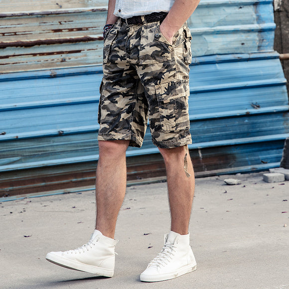 Shorts Cargo Camuflaje de Algodón para Verano