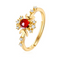 Sterling Plateado plated 9K Dorado ring Garnet