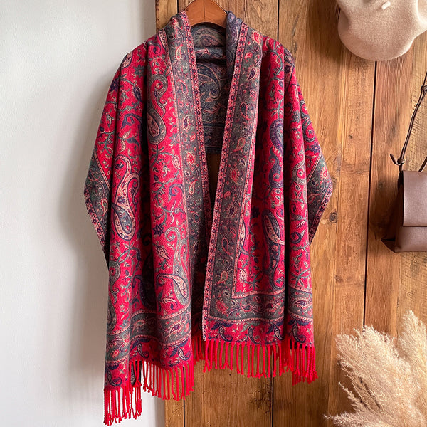 Chal Étnico de Cachemira Artificial para Mujer - Estilo Bohemio