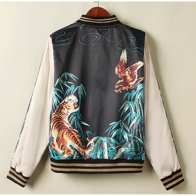 Chaqueta Bomber de Seda Estilo Urbano Unisex - Image 4