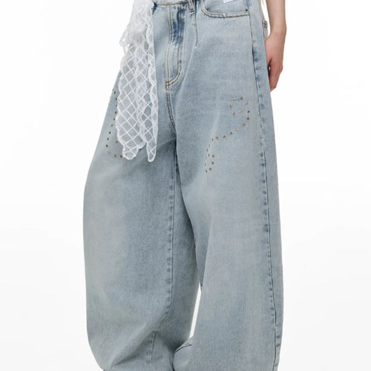 Jeans de Trabajo Pesado para Mujer con Detalles Vintage Estampados - Image 15
