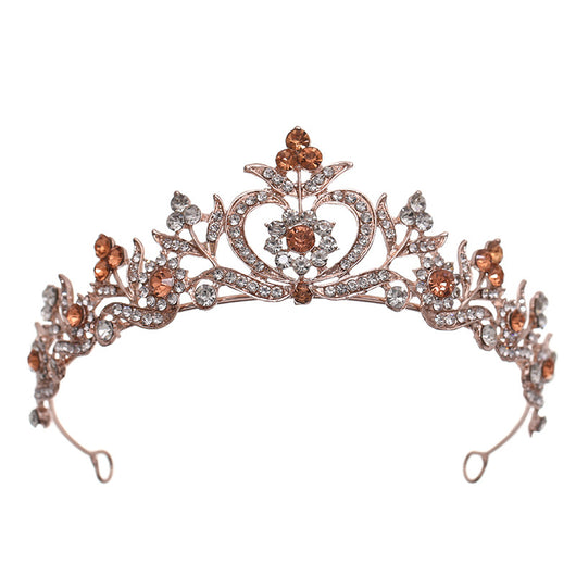 Corona de Novia Estilo Barroco con Perlas y Pedrería de Aleación - Image 14