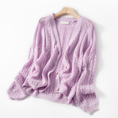 Cardigan V-Neck Multicolor en Mohair para Primavera y Verano - Image 16