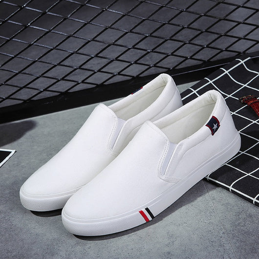 Zapatos de Lona Casual para Hombre - Estilo Coreano Vulcanizados Blancos - Image 8