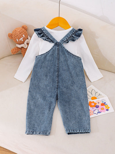Pantalón Peto Denim con Osito Bordado para Niños - Image 12